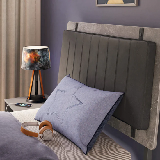 ΠΑΙΔΙΚΟ ΚΡΕΒΑΤΙ ΜΟΝΟ SPACE GRAY ΜΕ ΑΠΟΘ/ΚΟ ΧΩΡΟ 217x116xH117cm