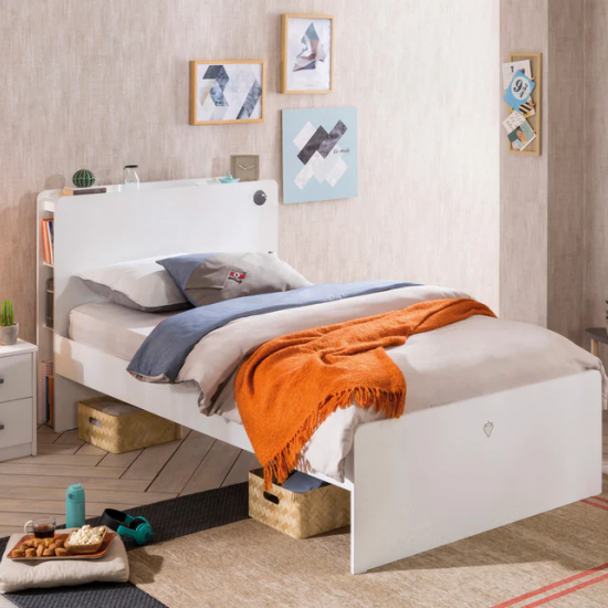 WHITE ΠΑΙΔΙΚΟ ΚΡΕΒΑΤΙ ΗΜΙΔΙΠΛΟ 124x222xH108cm