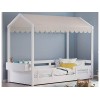 MONTES WHITE ΠΑΙΔΙΚΟ ΚΡΕΒΑΤΙ ΜΕ ΟΡΟΦΗ 213x95xH168cm