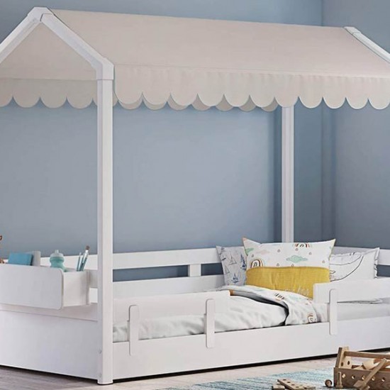MONTES WHITE ΠΑΙΔΙΚΟ ΚΡΕΒΑΤΙ ΜΕ ΟΡΟΦΗ 213x95xH168cm
