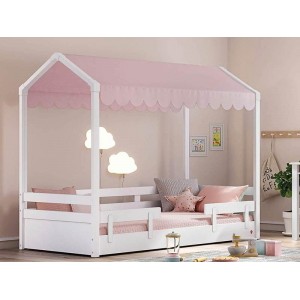 MONTES WHITE ΠΑΙΔΙΚΟ ΚΡΕΒΑΤΙ ΜΕ ΟΡΟΦΗ 213x95xH168cm