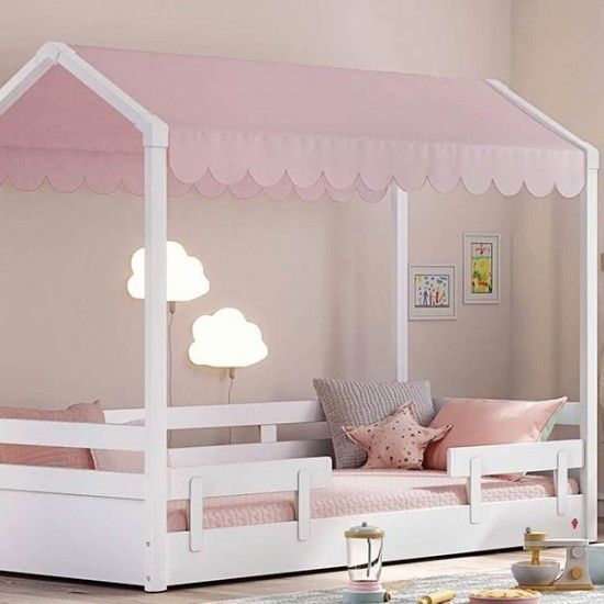 MONTES WHITE ΠΑΙΔΙΚΟ ΚΡΕΒΑΤΙ ΜΕ ΟΡΟΦΗ 213x95xH168cm