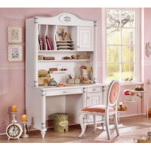 ROMANTIC ΠΑΙΔΙΚΟ ΓΡΑΦΕΙΟ ΜΕ ΒΙΒΛΙΟΘΗΚΗ 117x62xΗ194cm