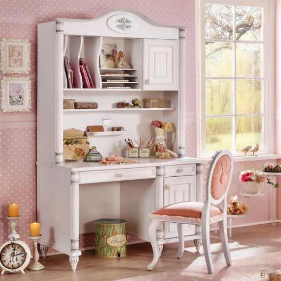 ROMANTIC ΠΑΙΔΙΚΟ ΓΡΑΦΕΙΟ ΜΕ ΒΙΒΛΙΟΘΗΚΗ 117x62xΗ194cm