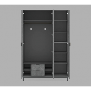 SPACE GRAY ΠΑΙΔΙΚΗ ΝΤΟΥΛΑΠΑ 3 ΦΥΛΛΗ 137x59xH214cm