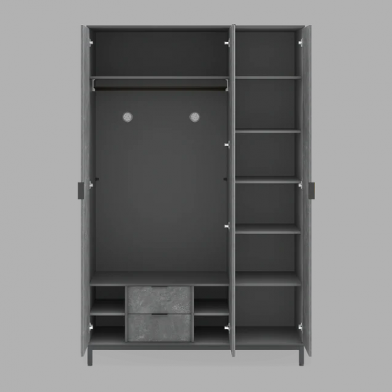 SPACE GRAY ΠΑΙΔΙΚΗ ΝΤΟΥΛΑΠΑ 3 ΦΥΛΛΗ 137x59xH214cm