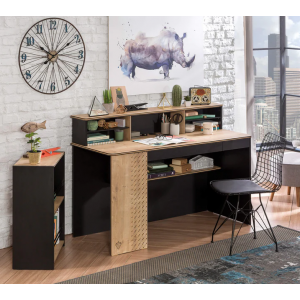 BLACK ΠΑΙΔΙΚΟ ΓΡΑΦΕΙΟ ΜΕ ΡΑΦΙΑ 138x58xH99 cm