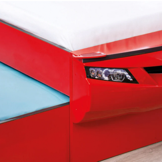 YOUNG RACER ΠΑΙΔΙΚΟ ΚΡΕΒΑΤΙ ΑΥΤΟΚΙΝΗΤΟ ΚΟΚΚΙΝΟ ΜΕ ΣΥΡΤΑΡΙ 107x210x82 cm