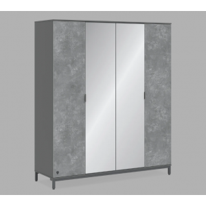 SPACE GRAY ΠΑΙΔΙΚΗ ΝΤΟΥΛΑΠΑ 4 ΦΥΛΛΗ 183x59xH214cm