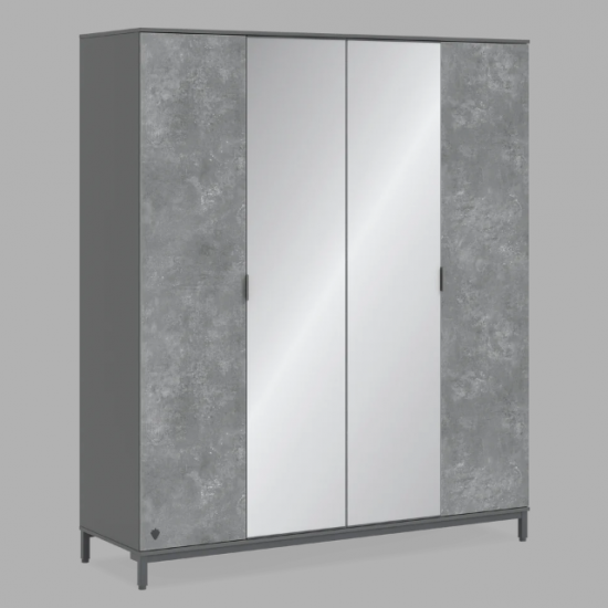 SPACE GRAY ΠΑΙΔΙΚΗ ΝΤΟΥΛΑΠΑ 4 ΦΥΛΛΗ 183x59xH214cm