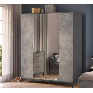 SPACE GRAY ΠΑΙΔΙΚΗ ΝΤΟΥΛΑΠΑ 4 ΦΥΛΛΗ 183x59xH214cm