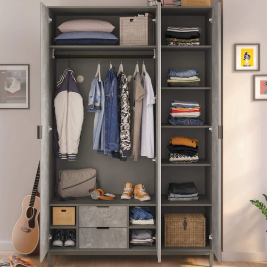 SPACE GRAY ΠΑΙΔΙΚΗ ΝΤΟΥΛΑΠΑ 3 ΦΥΛΛΗ 137x59xH214cm