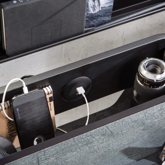 DARK METAL ΠΑΙΔΙΚΟ ΓΡΑΦΕΙΟ ΜΕΓΑΛΟ ΜΕ ΠΛΑΤΗ ΚΑΙ ΘΥΡΑ USB 134x62xH146cm