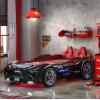 CHAMPION RACER ΠΑΙΔΙΚΟ ΚΡΕΒΑΤΙ ΑΥΤΟΚΙΝΗΤΟ ΜΑΥΡΟ ΜΕ ΚΡΥΦΟ ΦΩΤΙΣΜΟ 127x220xH80 cm