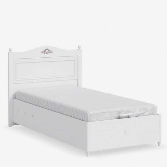 RUSTIC WHITE ΠΑΙΔΙΚΟ ΚΡΕΒΑΤΙ ΜΟΝΟ ΜΕ ΑΠΟΘΗΚΕΥΤΙΚΟ ΧΩΡΟ 116x204x108cm