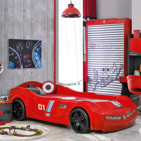 CHAMPION RACER ΠΑΙΔΙΚΟ ΚΡΕΒΑΤΙ ΑΥΤΟΚΙΝΗΤΟ ΚΟΚΚΙΝΟ 126x225xH66 cm