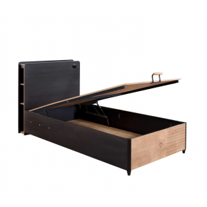 BLACK ΠΑΙΔΙΚΟ ΚΡΕΒΑΤΙ ΜΟΝΟ ΜΕ ΑΠΟΘΗΚΕΥΤΙΚΟ ΧΩΡΟ 225x104xH108 cm