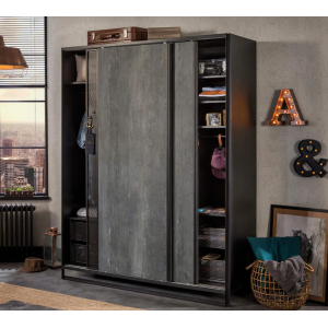 DARK METAL ΠΑΙΔΙΚΗ ΝΤΟΥΛΑΠΑ 2ΦΥΛΛΗ ΣΥΡΟΜΕΝΗ 162x58x210 cm