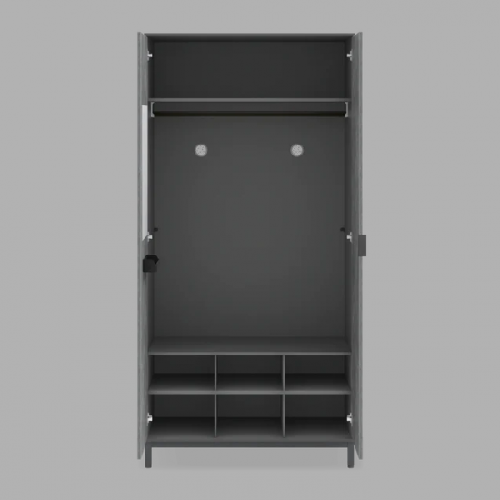 SPACE GRAY ΠΑΙΔΙΚΗ ΝΤΟΥΛΑΠΑ 2 ΦΥΛΛΗ 104x59x214cm