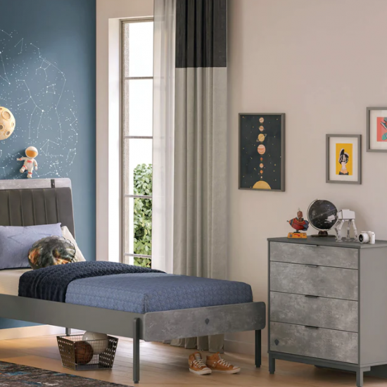 SPACE GRAY ΠΑΙΔΙΚΗ ΣΥΡΤΑΡΙΕΡΑ ΜΕ 4 ΣΥΡΤΑΡΙΑ 70x45xH87cm