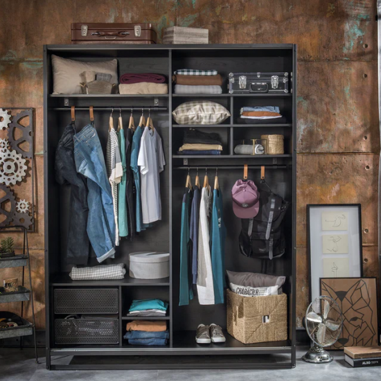 DARK METAL ΠΑΙΔΙΚΗ ΝΤΟΥΛΑΠΑ 2ΦΥΛΛΗ ΣΥΡΟΜΕΝΗ 162x58x210 cm