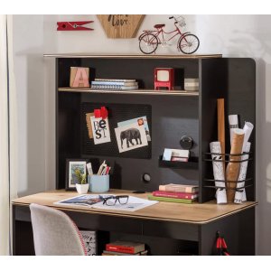 BLACK ΠΑΙΔΙΚΟ ΓΡΑΦΕΙΟ ΜΕ ΡΑΦΙ ΚΑΙ ΒΙΒΛΙΟΘΗΚΗ 110x58xH147 cm