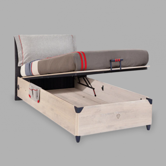 TRIO 1 ΠΑΙΔΙΚΟ ΚΡΕΒΑΤΙ ΜΟΝΟ ΜΕ ΑΠΟΘΗΚΕΥΤΙΚΟ ΧΩΡΟ 217x109xΗ107cm