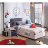 TRIO 1 ΠΑΙΔΙΚΟ ΚΡΕΒΑΤΙ ΜΟΝΟ ΜΕ ΑΠΟΘΗΚΕΥΤΙΚΟ ΧΩΡΟ 217x109xΗ107cm