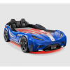 CHAMPION RACER ΠΑΙΔΙΚΟ ΚΡΕΒΑΤΙ ΑΥΤΟΚΙΝΗΤΟ ΜΠΛΕ ΜΕ ΚΡΥΦΟ ΦΩΤΙΣΜΟ 127x220xH80 cm