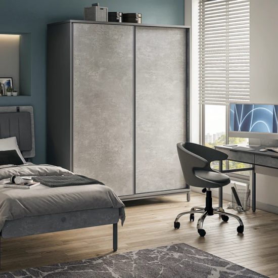 SPACE GRAY ΠΑΙΔΙΚΗ ΝΤΟΥΛΑΠΑ 2ΦΥΛΛΗ ΣΥΡΟΜΕΝΗ 163x64xH214cm