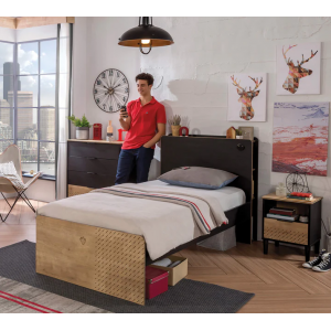 BLACK ΠΑΙΔΙΚΟ ΚΡΕΒΑΤΙ ΜΟΝΟ 222x103xH108cm