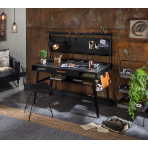 DARK METAL ΠΑΙΔΙΚΟ ΓΡΑΦΕΙΟ ΜΕΓΑΛΟ ΜΕ ΠΛΑΤΗ ΚΑΙ ΘΥΡΑ USB 134x62xH146cm