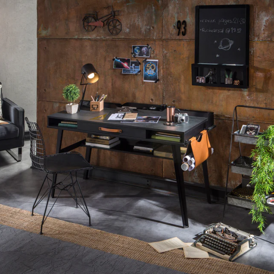 DARK METAL ΠΑΙΔΙΚΟ ΓΡΑΦΕΙΟ ΜΕΓΑΛΟ ΜΕ ΘΥΡΑ USB 134x62xH80cm