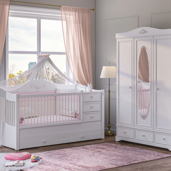 RUSTIC ΒΡΕΦΙΚΗ ΚΟΥΝΙΑ ΜΕ ΤΗΛΕΣΚΟΠΙΚΑ ΚΑΓΚΕΛΑ 189x87xH110cm