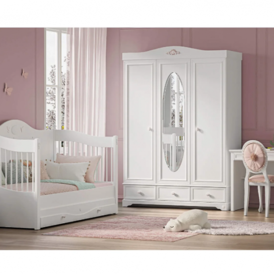 RUSTIC ΒΡΕΦΙΚΗ ΚΟΥΝΙΑ ΜΕ ΤΗΛΕΣΚΟΠΙΚΑ ΚΑΓΚΕΛΑ 189x87xH110cm