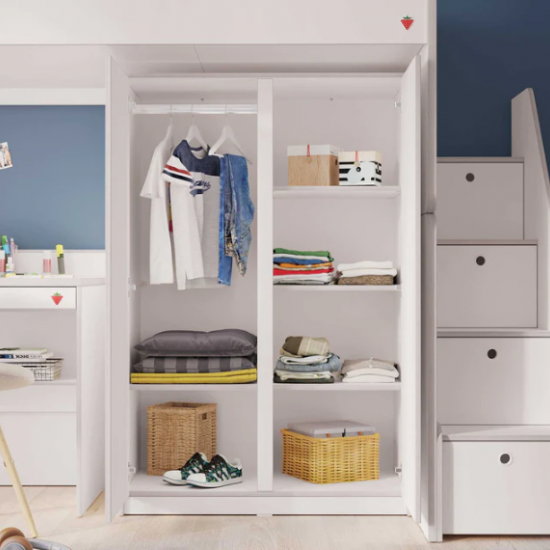 WHITE STUDIO ΠΑΙΔΙΚΗ ΝΤΟΥΛΑΠΑ 2ΦΥΛΛΗ 93x52xH139cm