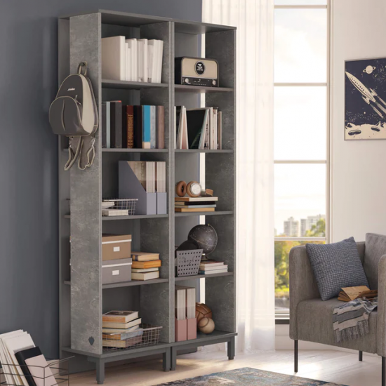 SPACE GRAY ΠΑΙΔΙΚΗ ΒΙΛΒΙΟΘΗΚΗ 52x32xΗ180cm