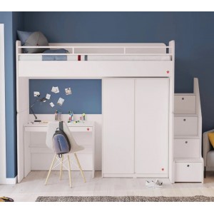 WHITE STUDIO 3 ΠΑΙΔΙΚΗ ΚΟΥΚΕΤΑ 5 ΤΕΜΑΧΙΩΝ 247x95xH178cm