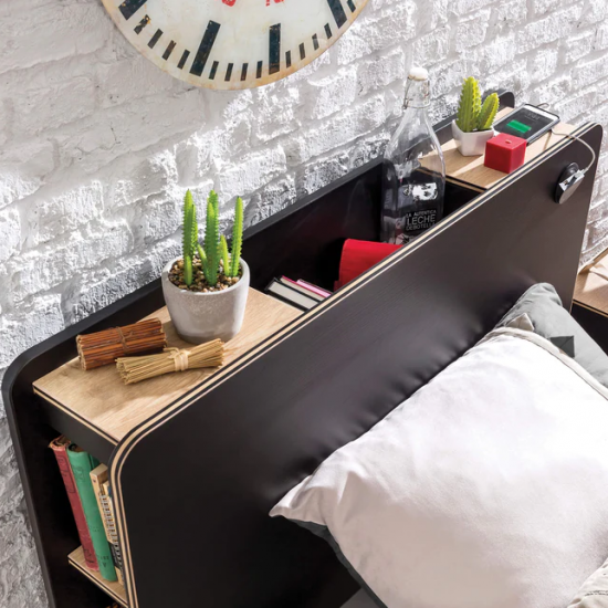 BLACK ΠΑΙΔΙΚΟ ΚΡΕΒΑΤΙ ΜΟΝΟ 222x103xH108cm