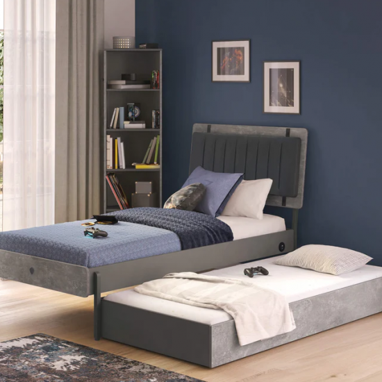 ΠΑΙΔΙΚΟ ΚΡΕΒΑΤΙ ΗΜΙΔΙΠΛΟ SPACE GRAY 214x136xH118cm