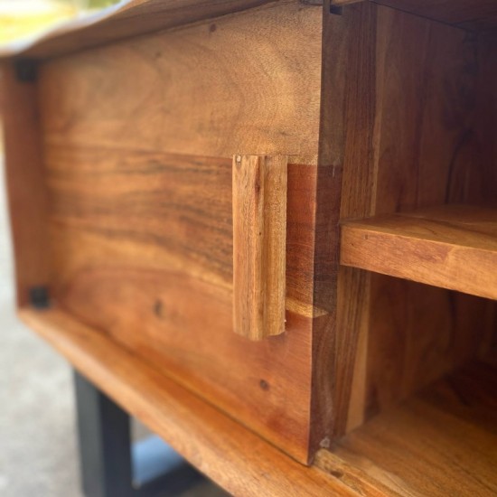 ΕΠΙΠΛΟ TV NICOLE ΑΠΟ ΜΑΣΙΦ ΞΥΛΟ ΑΚΑΚΙΑΣ ΦΥΣΙΚΟ 160x45x57Υεκ.