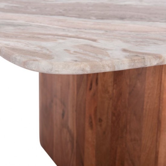 ΤΡΑΠΕΖΙ ΣΑΛΟΝΙΟΥ ΤΕΤΡΑΓΩΝΟ VOLTI ΓΚΡΙ ΜΑΡΜΑΡO-ΞΥΛΟ ΑΚΑΚΙΑΣ 80.5x80.5x37Υεκ.