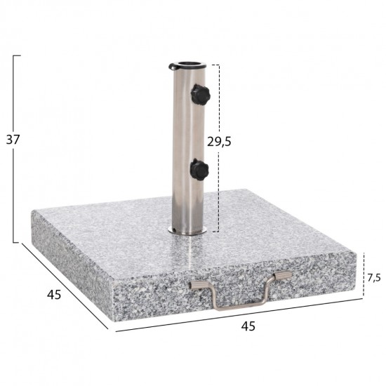 ΒΑΣΗ ΟΜΠΡΕΛΑΣ ΓΡΑΝΙΤΗ 40KG ΜΕ ΧΕΡΟΥΛΙ & ΡΟΔΕΣ --ΣΩΛΗΝΑΣ ΔΙΑΜΕΤΡΟΥ Φ48