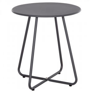 ΒΟΗΘΗΤΙΚΟ ΤΡΑΠΕΖΑΚΙ ΜΕΤΑΛΛΙΚΟ ΣΤΡΟΓΓΥΛΟ SAMMON ΓΚΡΙ Φ45x50Υεκ