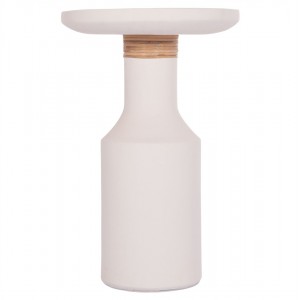 ΒΟΗΘΗΤΙΚΟ ΤΡΑΠΕΖΙ TRED(T) FIBER CEMENT ΛΕΥΚΟ-ΦΥΣΙΚΟ RATTAN--Φ40x61Υεκ.