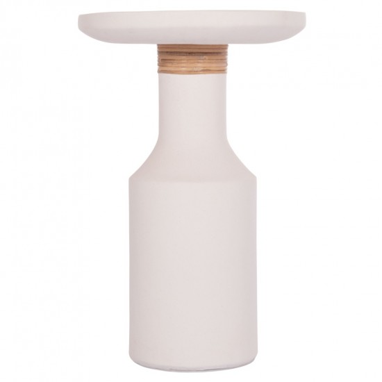 ΒΟΗΘΗΤΙΚΟ ΤΡΑΠΕΖΙ TRED(T) FIBER CEMENT ΛΕΥΚΟ-ΦΥΣΙΚΟ RATTAN--Φ40x61Υεκ.