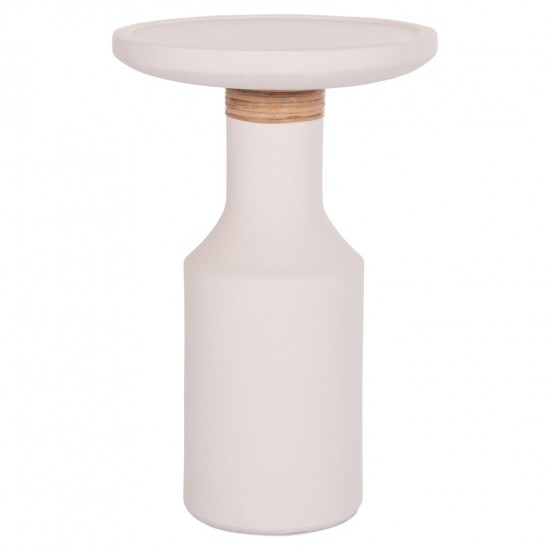 ΒΟΗΘΗΤΙΚΟ ΤΡΑΠΕΖΙ TRED(T) FIBER CEMENT ΛΕΥΚΟ-ΦΥΣΙΚΟ RATTAN--Φ40x61Υεκ.