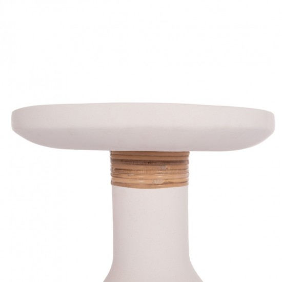 ΒΟΗΘΗΤΙΚΟ ΤΡΑΠΕΖΙ TRED(T) FIBER CEMENT ΛΕΥΚΟ-ΦΥΣΙΚΟ RATTAN--Φ40x61Υεκ.