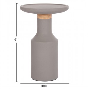 ΒΟΗΘΗΤΙΚΟ ΤΡΑΠΕΖΙ TRED(T) FIBER CEMENT ΓΚΡΙ-ΦΥΣΙΚΟ RATTAN Φ40x61Υεκ.