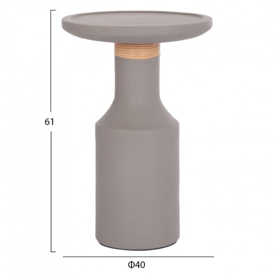 ΒΟΗΘΗΤΙΚΟ ΤΡΑΠΕΖΙ TRED(T) FIBER CEMENT ΓΚΡΙ-ΦΥΣΙΚΟ RATTAN--Φ40x61Υεκ.
